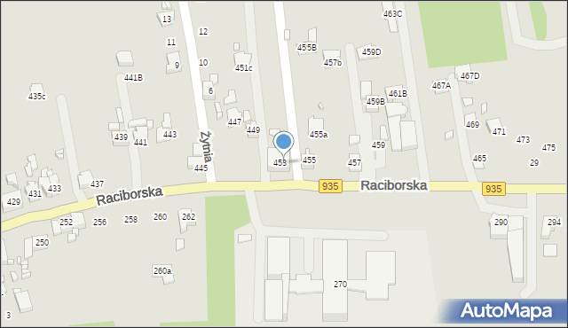 Rydułtowy, Raciborska, 453a, mapa Rydułtowy