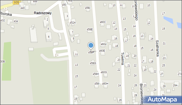 Rydułtowy, Raciborska, 458F, mapa Rydułtowy