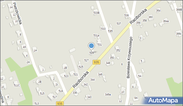 Rydułtowy, Raciborska, 529, mapa Rydułtowy