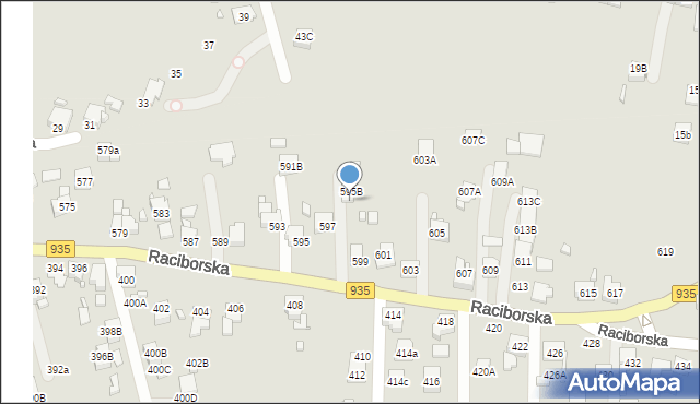 Rydułtowy, Raciborska, 599b, mapa Rydułtowy