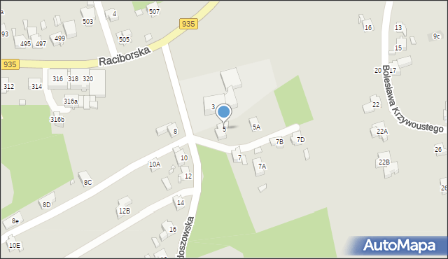 Rydułtowy, Radoszowska, 5, mapa Rydułtowy