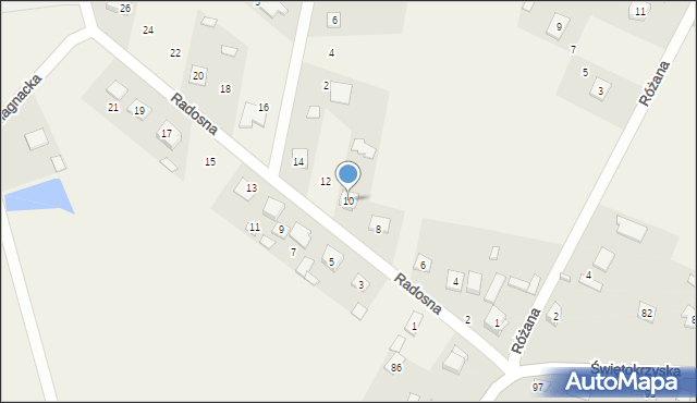 Rykoszyn, Radosna, 10, mapa Rykoszyn