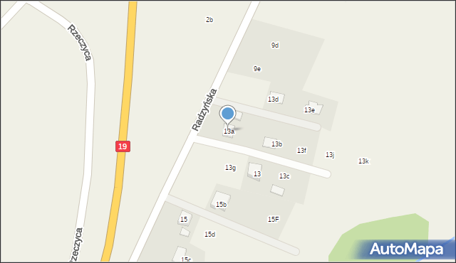 Rzeczyca, Radzyńska, 13a, mapa Rzeczyca