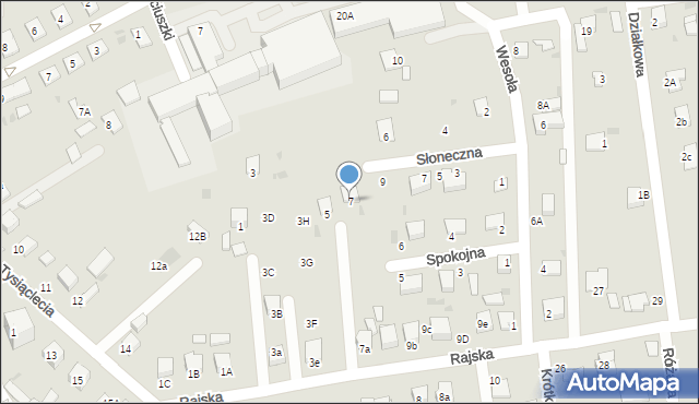 Sędziszów, Rajska, 7, mapa Sędziszów