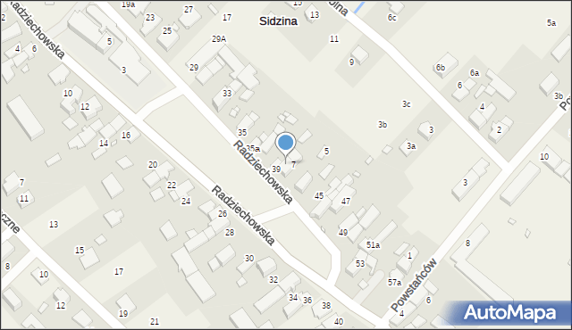 Sidzina, Radziechowska, 41, mapa Sidzina