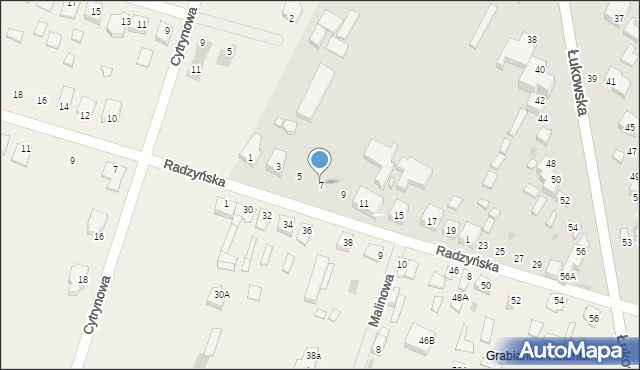 Siedlce, Radzyńska, 7, mapa Siedlce