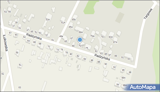 Siedlce, Radzyńska, 71, mapa Siedlce