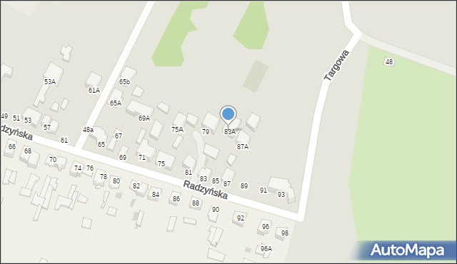 Siedlce, Radzyńska, 83A, mapa Siedlce