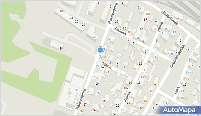 Siedlce, Rakowiecka, 11, mapa Siedlce