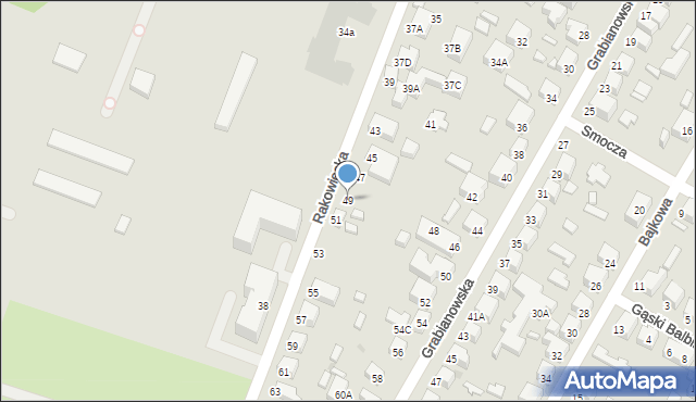 Siedlce, Rakowiecka, 49, mapa Siedlce