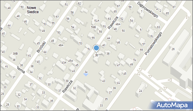 Siedlce, Rawicza Władysława, 36, mapa Siedlce