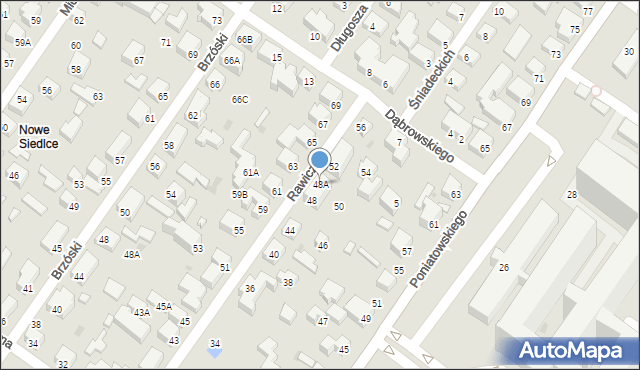 Siedlce, Rawicza Władysława, 48A, mapa Siedlce