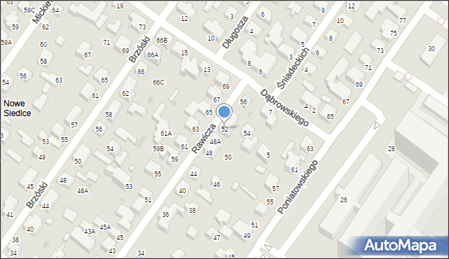 Siedlce, Rawicza Władysława, 52, mapa Siedlce