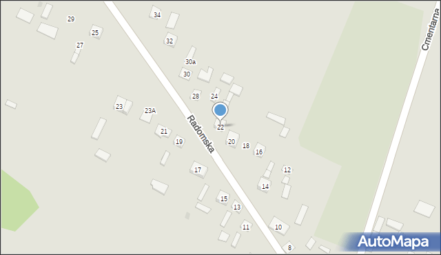 Sienno, Radomska, 22, mapa Sienno