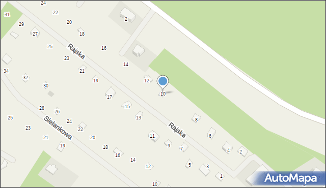 Sikorzyno, Rajska, 10, mapa Sikorzyno