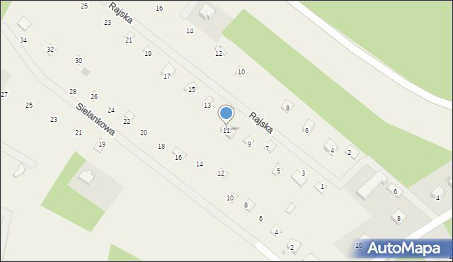 Sikorzyno, Rajska, 11, mapa Sikorzyno