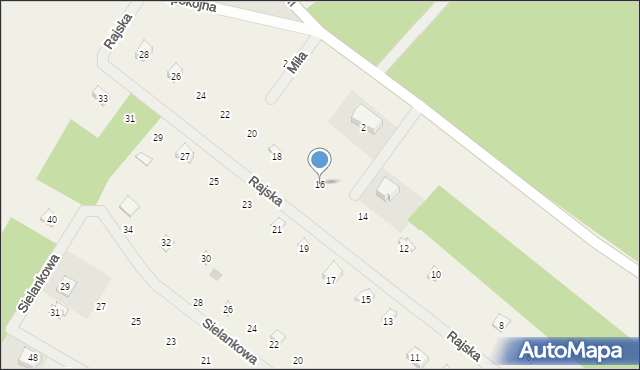 Sikorzyno, Rajska, 16, mapa Sikorzyno