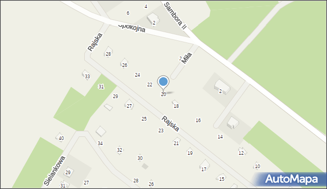 Sikorzyno, Rajska, 20, mapa Sikorzyno