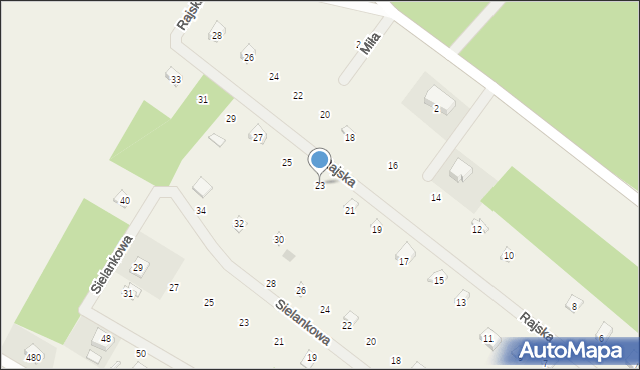Sikorzyno, Rajska, 23, mapa Sikorzyno