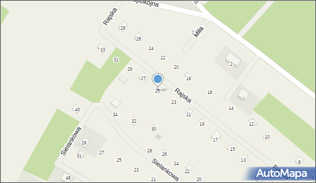 Sikorzyno, Rajska, 25, mapa Sikorzyno