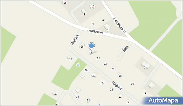 Sikorzyno, Rajska, 26, mapa Sikorzyno