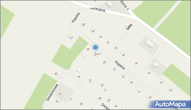 Sikorzyno, Rajska, 27, mapa Sikorzyno