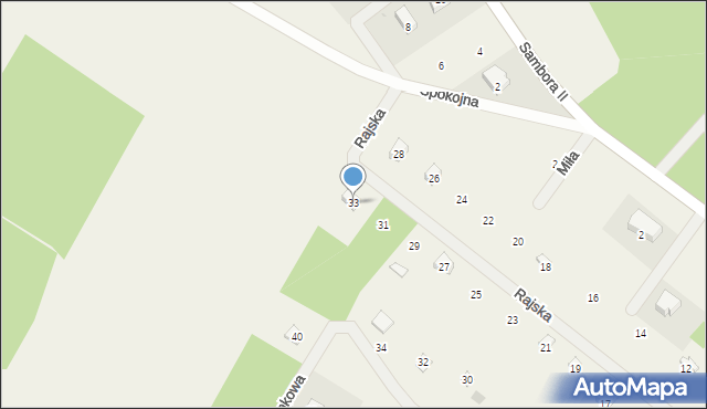 Sikorzyno, Rajska, 33, mapa Sikorzyno
