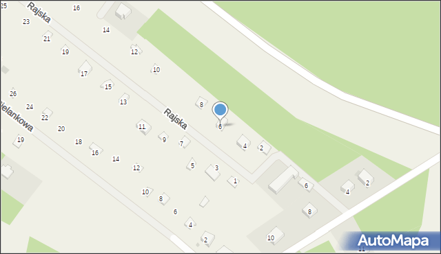 Sikorzyno, Rajska, 6, mapa Sikorzyno