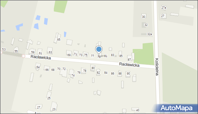 Skarżysko Kościelne, Racławicka, 79, mapa Skarżysko Kościelne
