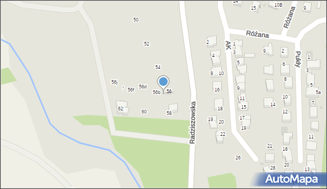 Skawina, Radziszowska, 56a, mapa Skawina