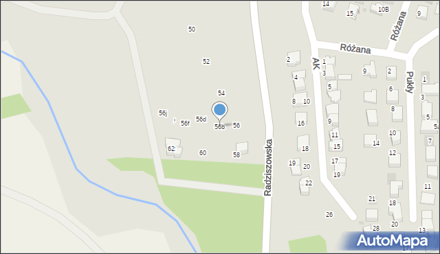 Skawina, Radziszowska, 56b, mapa Skawina