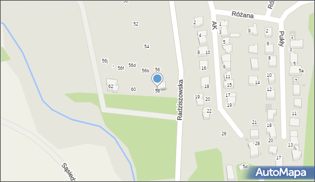 Skawina, Radziszowska, 58, mapa Skawina