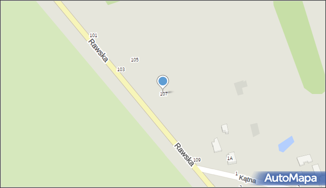 Skierniewice, Rawska, 107, mapa Skierniewic