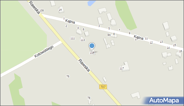 Skierniewice, Rawska, 115, mapa Skierniewic