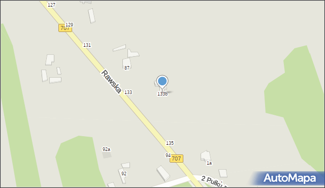 Skierniewice, Rawska, 133b, mapa Skierniewic