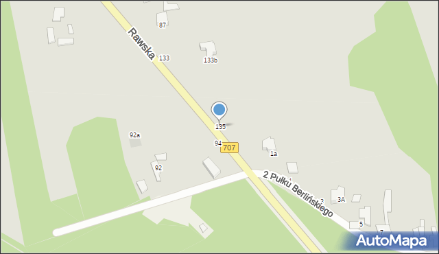 Skierniewice, Rawska, 135, mapa Skierniewic