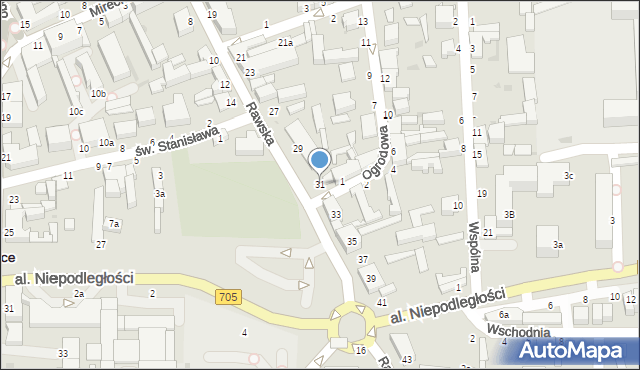 Skierniewice, Rawska, 31, mapa Skierniewic