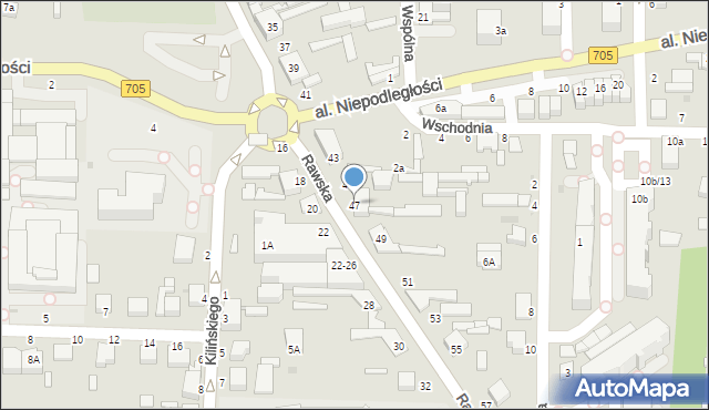 Skierniewice, Rawska, 47, mapa Skierniewic