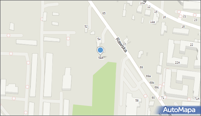 Skierniewice, Rawska, 54A, mapa Skierniewic