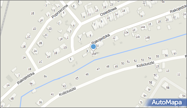 Skoki, Rakojedzka, 10A, mapa Skoki