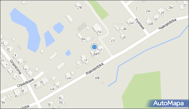 Skoki, Rakojedzka, 13A, mapa Skoki