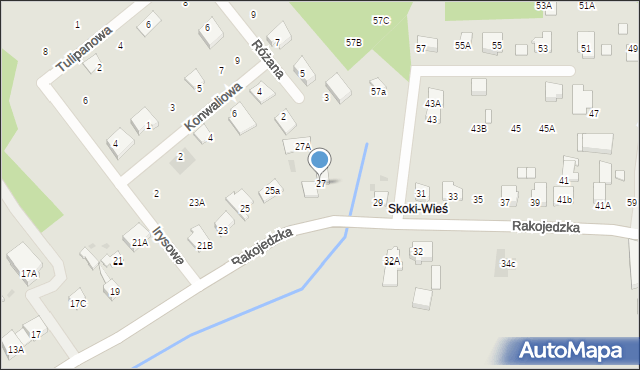 Skoki, Rakojedzka, 27, mapa Skoki