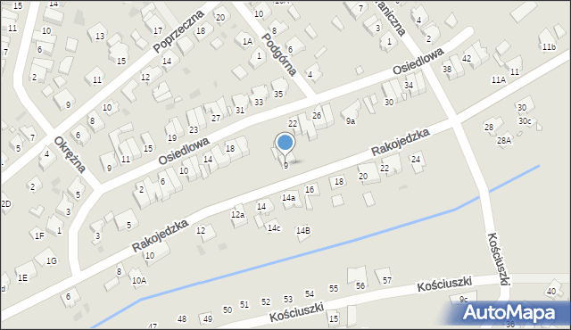 Skoki, Rakojedzka, 9, mapa Skoki