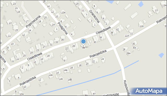 Skoki, Rakojedzka, 9a, mapa Skoki