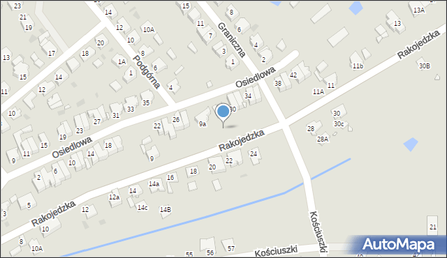 Skoki, Rakojedzka, 9c, mapa Skoki