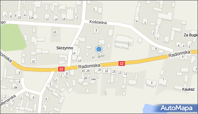 Skrzynno, Radomska, 10, mapa Skrzynno