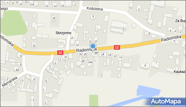 Skrzynno, Radomska, 24, mapa Skrzynno