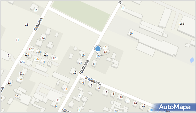 Słupia pod Kępnem, Radosna, 10, mapa Słupia pod Kępnem
