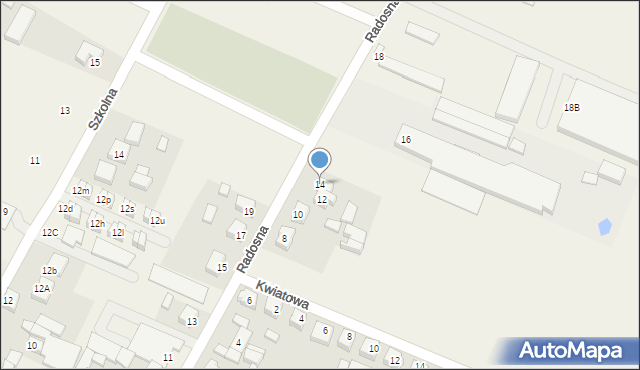 Słupia pod Kępnem, Radosna, 14, mapa Słupia pod Kępnem