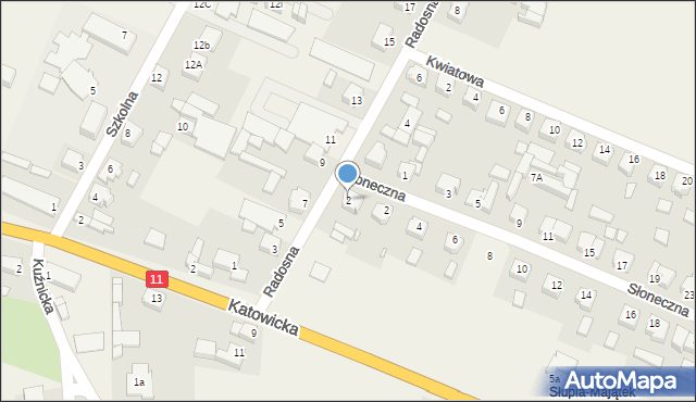 Słupia pod Kępnem, Radosna, 2, mapa Słupia pod Kępnem